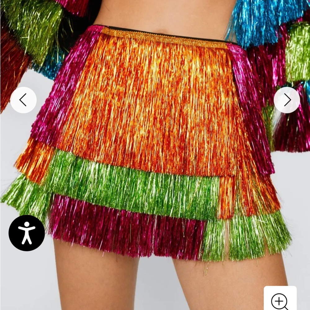 Nasty Gal Tinsel Color Block Shorts/ Skirt sz 6